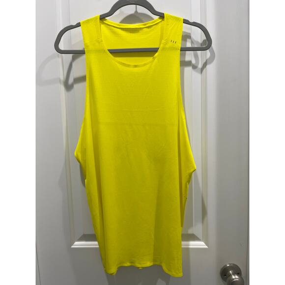 Lululemon Fast and Free Recycled Breathe Light Mesh Yellow Tank Top Sz XXL - Picture 2 of 7